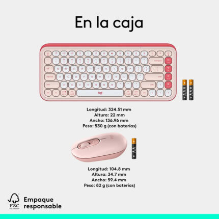 Teclado Y Mouse Logitech Pop Icon Rosa Español Qwerty_1