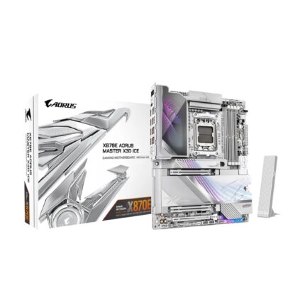 GIGABYTE X870E AORUS Master X3D Ice AMD AM5 LGA 1718 ATX, Compatible con procesadores AMD Ryzen Serie 9000/8000/7000, DDR5, 18+2+2 Power Phase, 5X M.2, PCIe 5.0, WIFI7, 10GbE, 5 aÃ±os de garantÃ­a_0