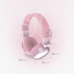 Audífonos Acteck Elite Hp710 Inalámbricos Rosa_4