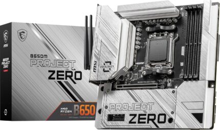 MSI B650M Project Zero - Placa Base para Juegos (procesadores AMD Ryzen Serie 9000/8000/7000, AM5, DDR5, PCIe 4.0, Ranuras M.2, SATA 6Gb/s, USB 3.2 Gen 2, HDMI/DP, Wi-Fi 6E, Bluetooth 5.3_0