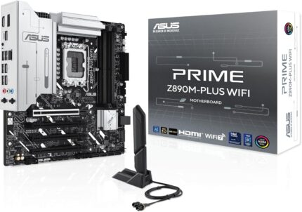 ASUS Prime Z890M-PLUS WiFi - LGA1851 (mATX, DDR5, PCIe 5.0, 3 x M.2, DisplayPort, HDMI, Advanced AI, WiFi 7, Aura Sync)_0