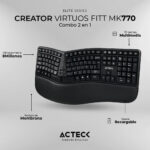 Combo Acteck 2 En 1 Teclado Ergonomico Mouse Vertical 2.4 Color del mouse Negro Color del teclado Negro_1