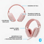 Audífono Logitech Zone Vibe 100 Inalámbrico Bluetooth Color Rosa_2