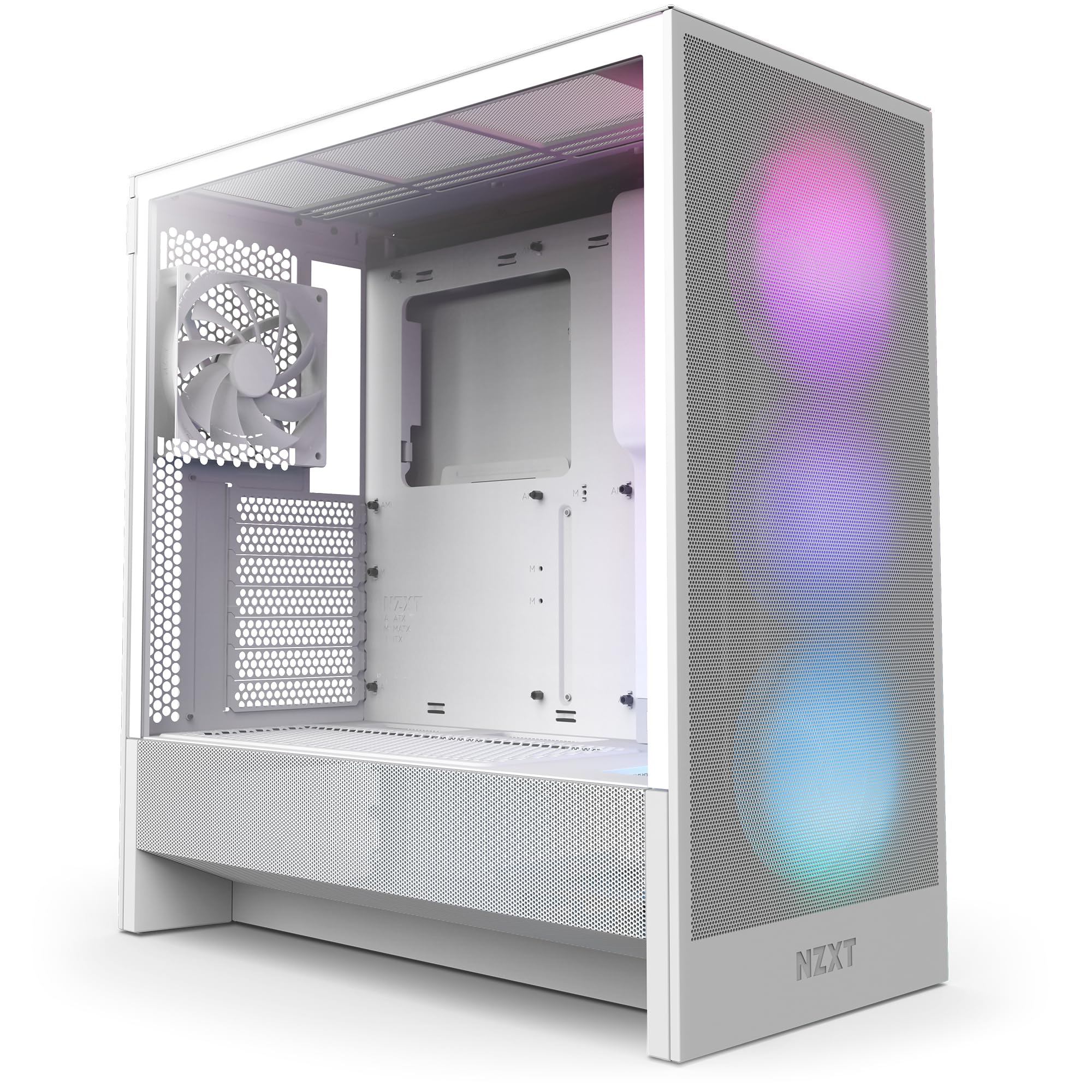 NZXT Gabinete H5 Flow RGB ATX Blanco con Cristal Templado, USB 3.2 y USB Tipo-C Torre para PC Gaming_0 NZXT Gabinete H5 Flow RGB ATX Blanco con Cristal Templado, USB 3.2 y USB Tipo-C Torre para PC Gaming_0