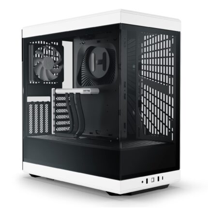 Hyte Y40 - Funda para Juegos de computadora ATX de Vidrio Templado estético Moderno con Cable Elevador PCIE 4.0 Incluido, Blanco (CS-HYTE-Y40-BW)_0