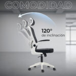 Silla De Oficina Flux Base Ec343hr Hasta 100 Kg Inclin 120° Marco Negro Malla_2