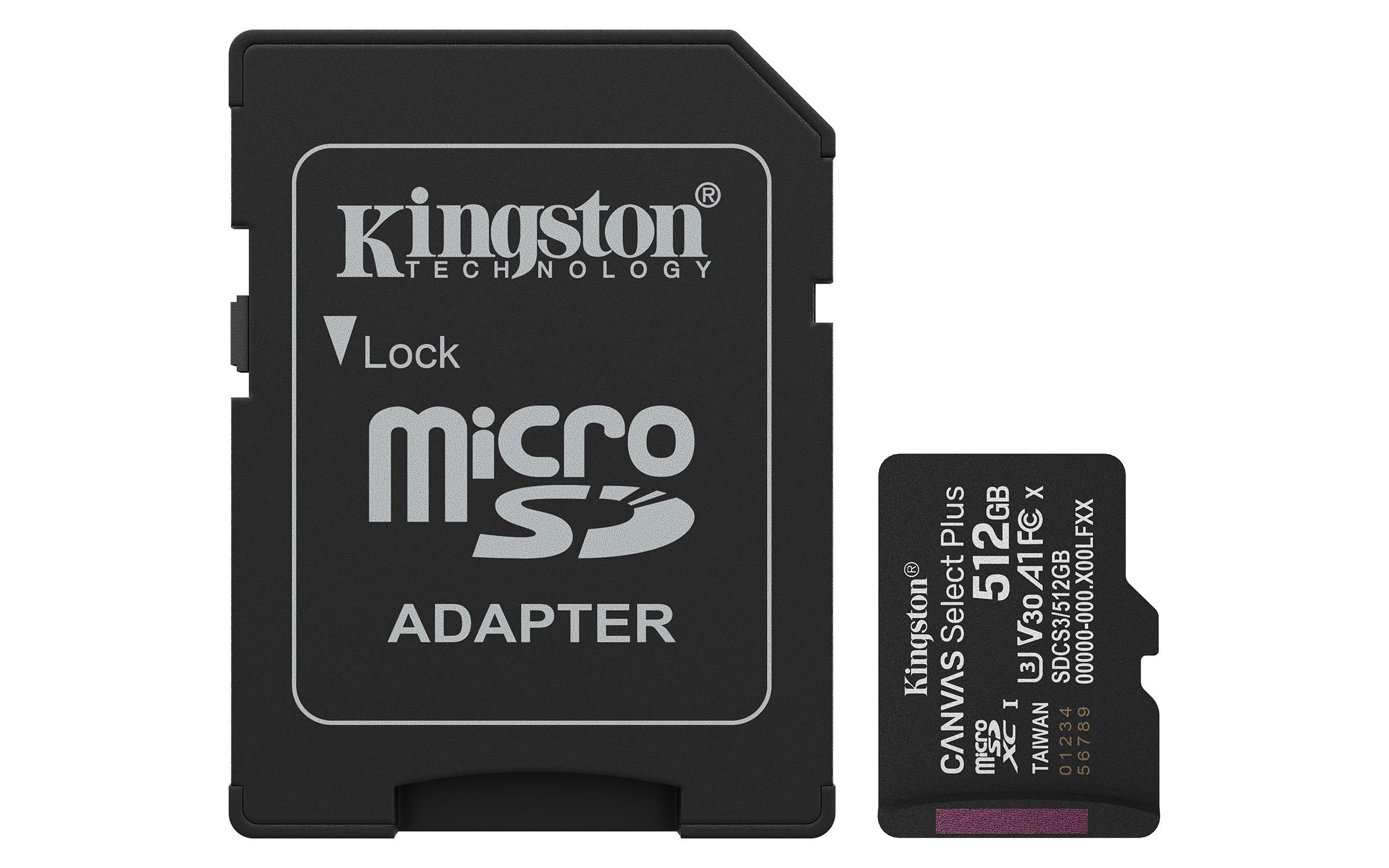Kingston Tarjeta De Memoria MicroSD, Canvas Select Plus Gen3, Capacidad: 512GB, Clase 10, UHS-I, U3, V30, A1 Lectura: 150MB/s, SKU: SDCS3/512GB_0 Kingston Tarjeta De Memoria MicroSD, Canvas Select Plus Gen3, Capacidad: 512GB, Clase 10, UHS-I, U3, V30, A1 Lectura: 150MB/s, SKU: SDCS3/512GB_0
