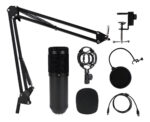 Micrófono Balam Rush Mc970 Gamer Negro Con Soporte_0