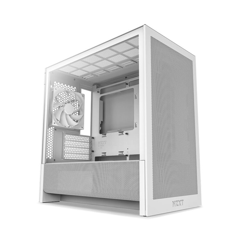 NZXT H3 Flow - Funda para PC Micro-ATX - Flujo de Aire optimizado - Incluye 1 Ventilador Trasero de 120 mm - Soporta GPU de tamaño Completo - Se Adapta a radiador Frontal de 280 mm y Superior de 240_0