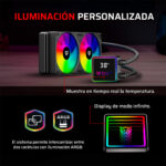 Enfriamiento Liquido Balam Rush Cryo Prism 240 Black 120mm Argb 4 Pines Pwm 1800 Rpm Tdp 270w Lga1851 Am5 Caratulas Intercambiables + Display De Temperatura Negro Br-944045_3