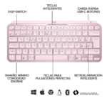 Teclado Logitech Mx Keys Mini/inalámbrico/bluetooth/rosa_4