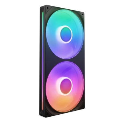 NZXT F280 RGB Core - Ventilador marco único de 280 mm, 2 unidades 140 mm, control de velocidad/iluminación; alta presión estática y flujo de aire, rodamientos dinámicos de fluidos, 8 LED aRGB, negro_0