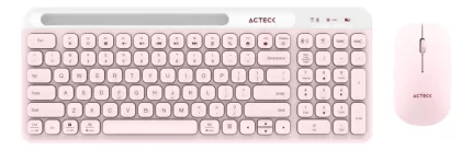 Combo Acteck Mk720 Teclado Y Mouse Rosa Español Qwerty_0