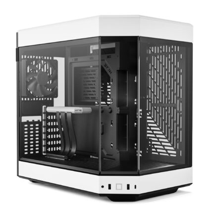 Hyte Y60 - Funda para Juegos de computadora ATX de Vidrio Templado panorámico de Doble cámara con Cable Elevador PCIE 4.0 Incluido, Blanco (CS-HYTE-Y60-BW)_0