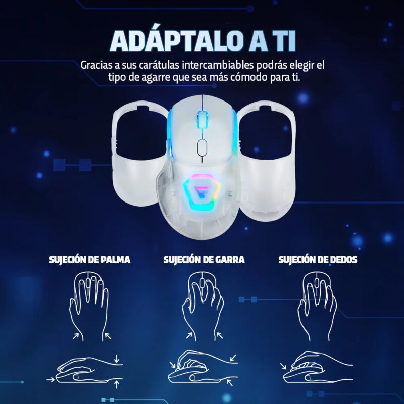 Mouse Gamer Inalámbrico Game Factor Mow800-wh Blanco_0