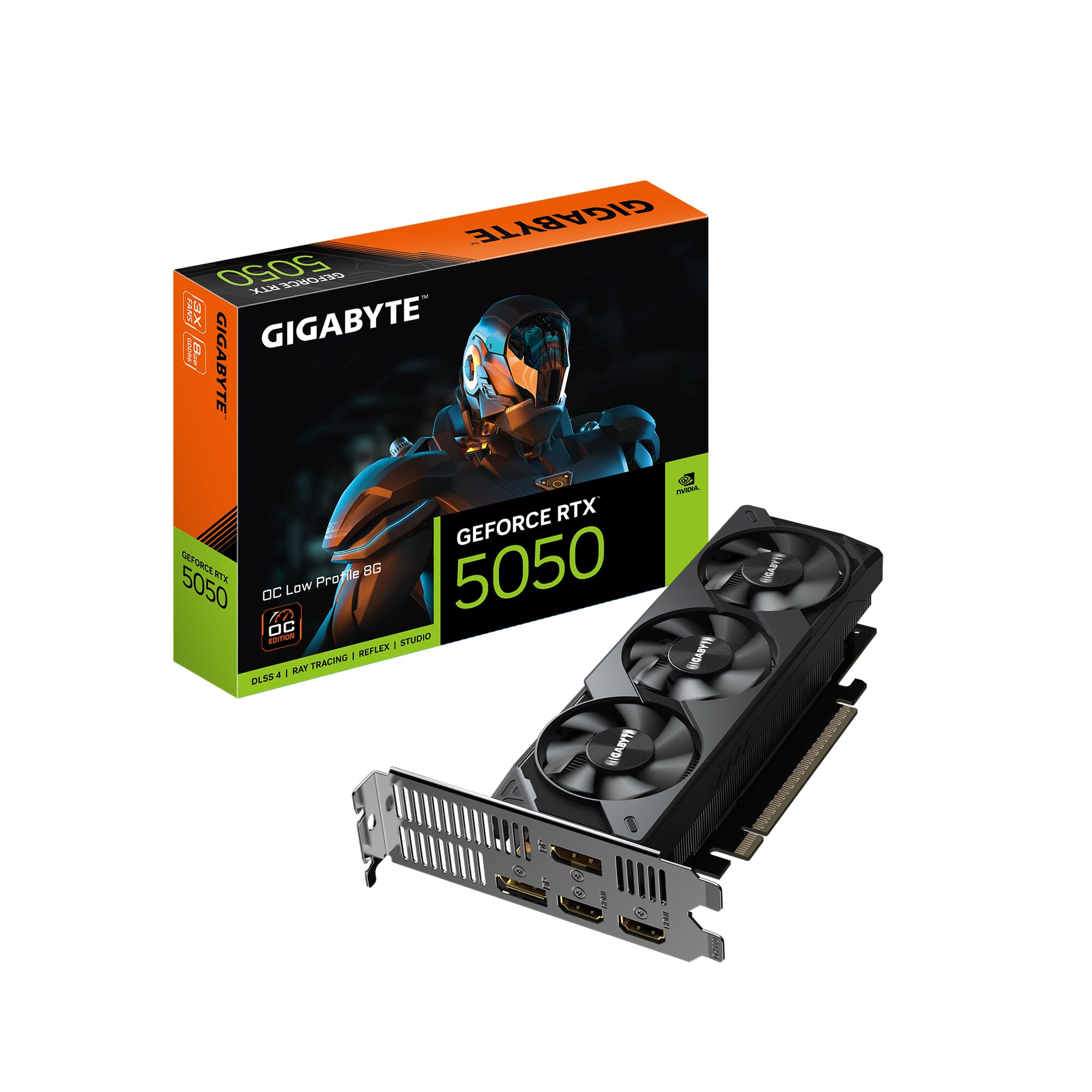 GIGABYTE GeForce RTX 5050 OC Tarjeta gráfica 8G de Perfil bajo, 8GB GDDR6 de 128 bits, PCIe 5.0, soporta hasta 4 Pantallas, Tarjeta de Video GV-N5050OC-8GL_0 GIGABYTE GeForce RTX 5050 OC Tarjeta gráfica 8G de Perfil bajo, 8GB GDDR6 de 128 bits, PCIe 5.0, soporta hasta 4 Pantallas, Tarjeta de Video GV-N5050OC-8GL_0
