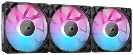 CORSAIR iCUE Link RX120 Ventiladores PWM RGB de 120 mm con iCUE Link System Hub - Rodamiento de CÃºpula MagnÃ©tica - Paquete Triple - Negro_0