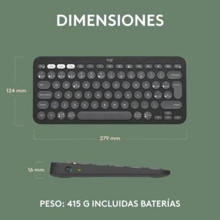 Teclado Pebble Keys 2 K380s Inalámbrico Logitech Negro Español Logitech Grafito_1