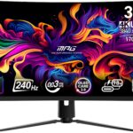 msi MPG 321CURX QD-OLED 32" 3840 x 2160 (UHD), Monitor de computadora, 240Hz, sincronización adaptativa, HDMI, Puerto DP, Montaje VESA, inclinación, Altavoz, 0,03 ms, Negro_0