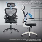 Silla De Oficina Flux Base Ec343hr Hasta 100 Kg Inclin 120° Marco Negro Malla_4