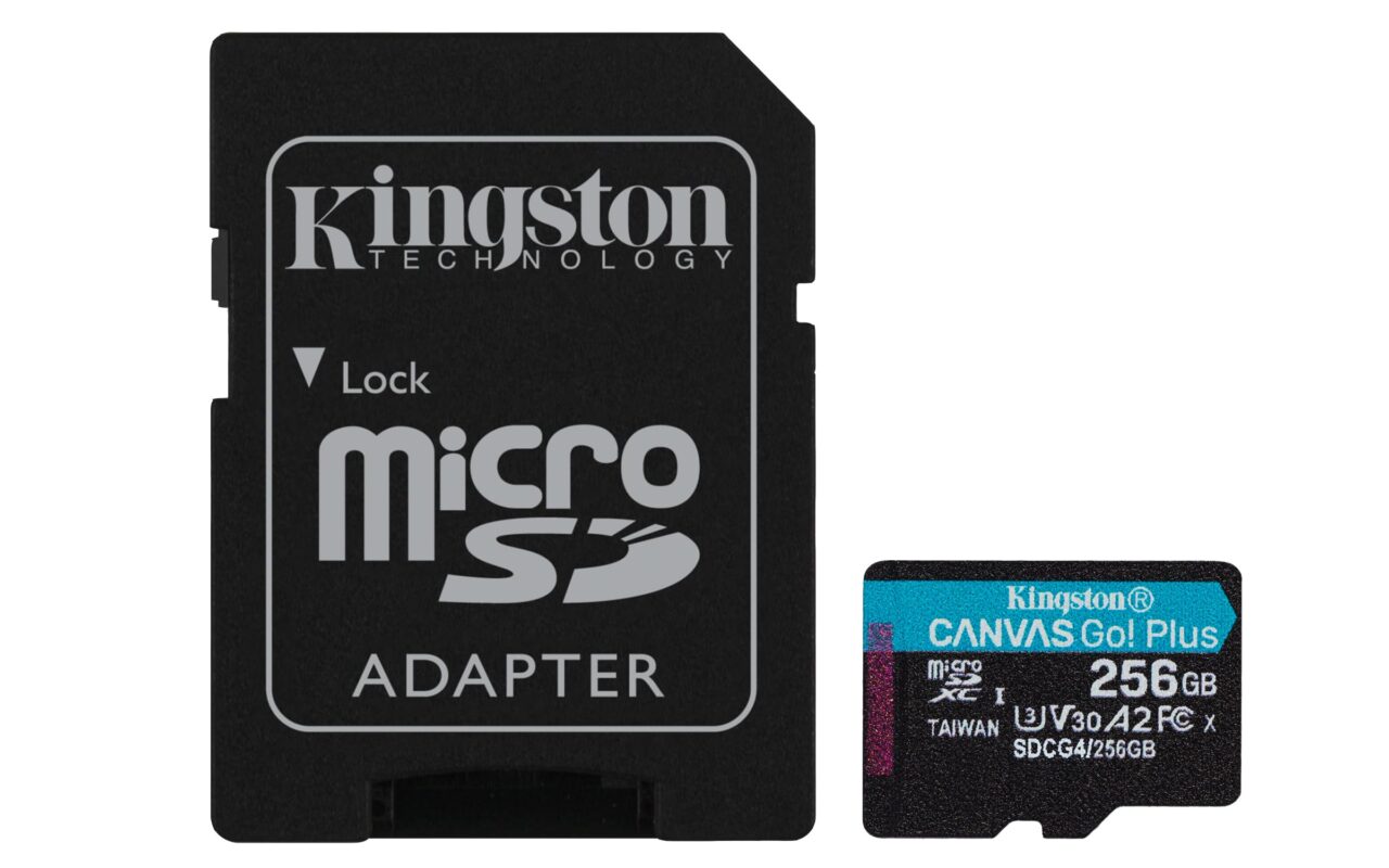 Kingston Tarjeta De Memoria MicroSD, Canvas Go Plus Gen4, Capacidad: 256GB, 4K, Clase 10, UHS-I, U3, V30, A2 Lectura: 200MB/s y Escritura: 160MB/s, SKU: SDCG4/256GB_0