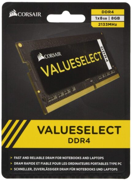 Corsair Value Select - MÃ³dulo de Memoria DDR4, 8GB, hasta 2133MHz, CL15, 260-pin SO-DIMM, 1 Unidad CMSO8GX4M1A2133C15_0