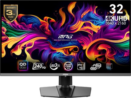 MSI MPG 321URX QD-OLED, 32" 4K UHD Quantum Dot OLED Gaming Monitor, 3840 x 2160, 0.03ms, 240Hz, True Black HDR 400, 90W USB Type C, HDMI, DP Port_0