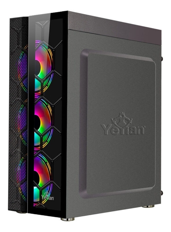 Gabinete Yeyian Rapture 2500, Midi Tower, Atx/micro Atx/mini-atx, Usb 2.0/3.0, Sin Fuente, 3 Ventiladores Argb Instalados, Negro_1