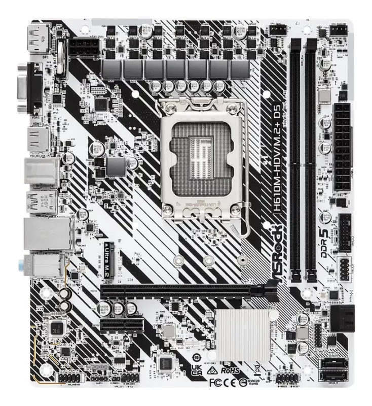 Tarjeta Madre Asrock H610m, Lga 1700, 96gb Ddr5, Micro-atx_1
