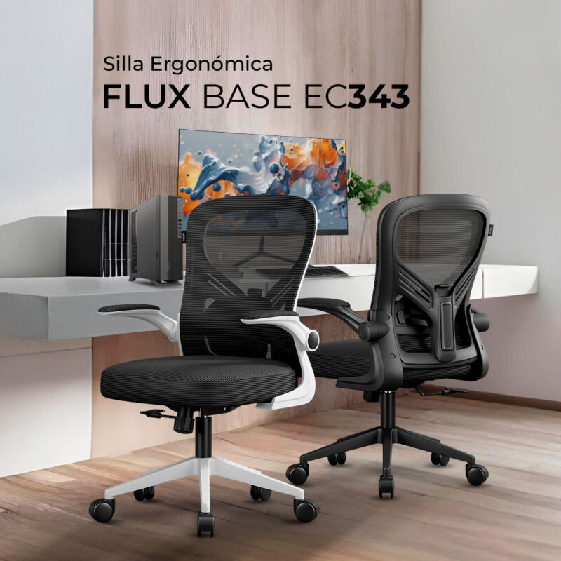 Acteck Silla Flux Base Ec343, Respaldo De Malla, Negro_1