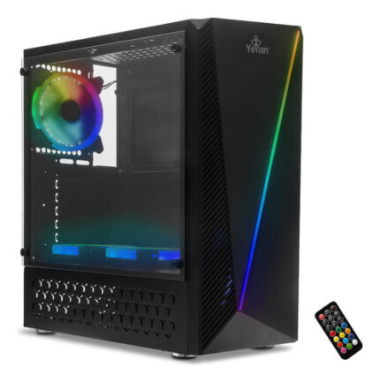 Gabinete Yeyian Crescent Master Con Ventana, Midi Tower, Atx/micro-atx/mini-itx, Usb 3.0, Sin Fuente, 3 Ventiladores Instalados Argb, Negro_0