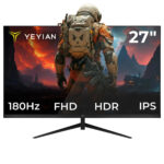 Monitor Yeyian Gaming Elysium 27 Pulgadas, 180hz, Fhd 1920x1080 , Fast Ips,1ms, Freesync, Hdr, Vesa 100 * 100, Hdmi 1.2 , Displayport 1.4, Para Xbox Series X/s/ps5/ps4/, Ymf-ipf27-m1 Negro_0
