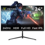 Monitor Yeyian Gaming 24 Pulgadas, 240ghz, Fhd 1920x1080 , Fast Ips,1ms, Freesync, G-sync, Hdr, Vesa 75 * 75, Hdmi 2.0 , Displayport 1.4, Para Xbox Series X/s/ps5/ps4/, Ymf-fp24-m1 Negro_0