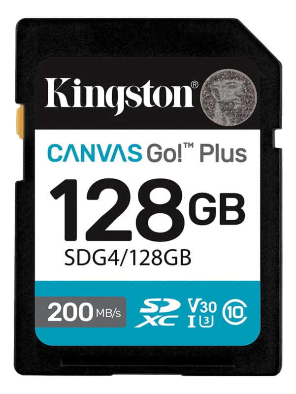 Memoria Sd Kingston Canvas Go Plus Gen4 128gb 200mb/s U3 V30_0