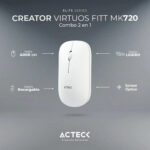Kit Teclado Y Mouse Acteck Virtuos Silk Mk720 Inalambrico Blanco_3
