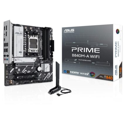 ASUS Tarjeta Madre Prime B840M-A WiFi AM5 4X DDR5 3X M.2 PCle 4.0 USB-C WiFi 6E BT 5.3 Micro ATX_0