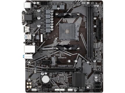 Gigabyte A520M S2H - Placa madre con AMD Ryzen AM4, MicroATX, 4+3 fases digital PWM, Gigabyte Gaming GbE LAN, NVMe PCIe 3.0 x4 M.2/3 interfaces de visualización, Q-Flash Plus, RGB Fusion 2.0_0