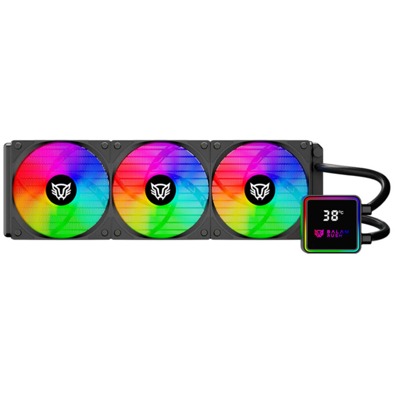 Enfriamiento Liquido Balam Rush Cryo Prism 360 Black 120mm Argb 4 Pines Pwm 1800 Rpm Tdp 300w Lga1851 Am5 Caratulas Intercambiables + Display De Temperatura Negro Br-944069_0