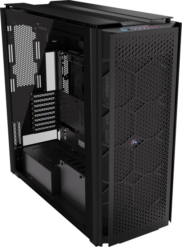 Corsair 9000D RGB Airflow Chasis para PC Supertorre â Amplio Interior â Montaje de Ventiladores InfiniRailâ¢ â Sin Ventiladores Incluidos â iCUE Link System Hub Incluido â Negro_0