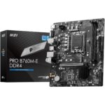 MSI Tarjeta Madre Pro B760M-E DDR4 LGA 1700 2X DDR4 1x M.2 PCIe 4.0 Micro ATX_0