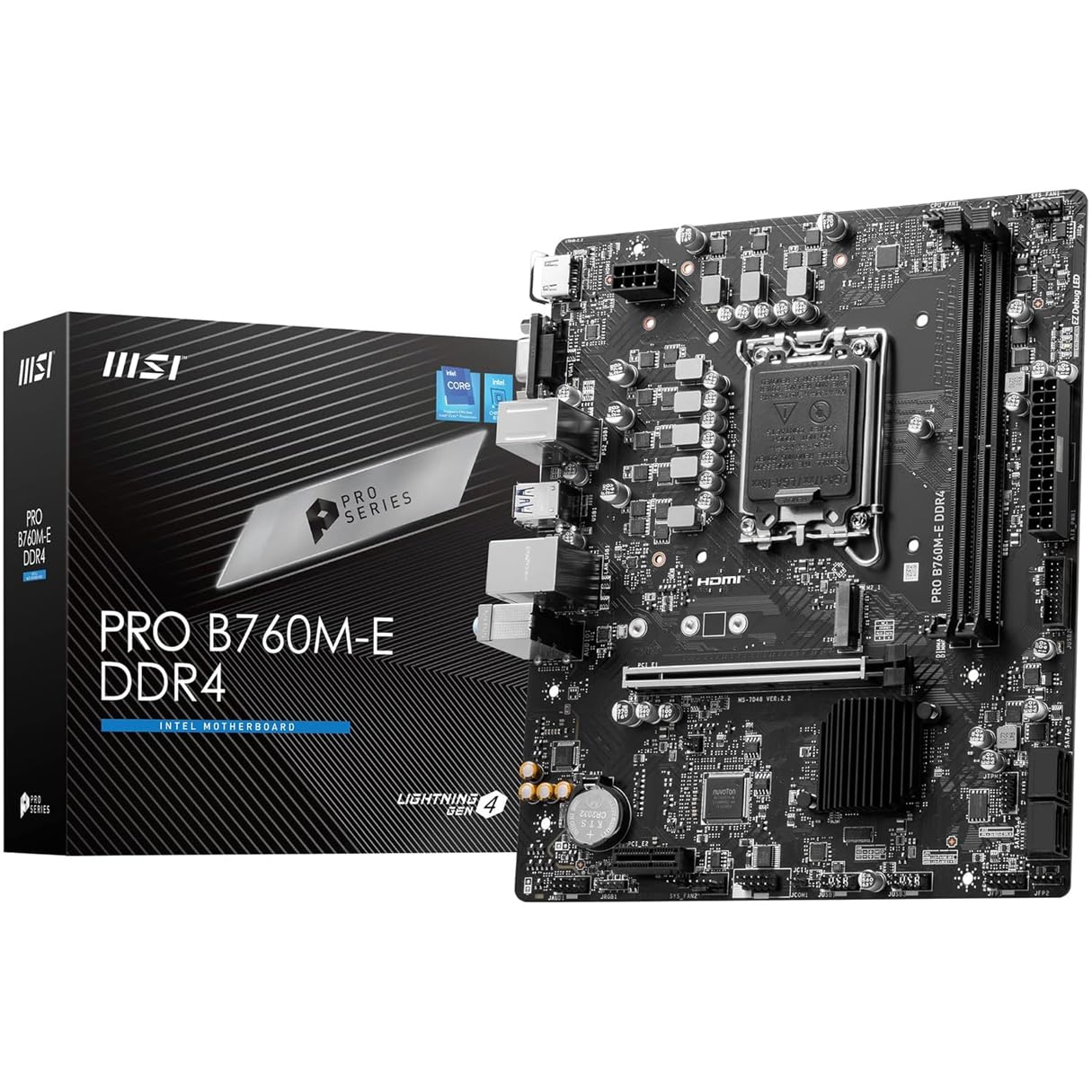 MSI Tarjeta Madre Pro B760M-E DDR4 LGA 1700 2X DDR4 1x M.2 PCIe 4.0 Micro ATX_0 MSI Tarjeta Madre Pro B760M-E DDR4 LGA 1700 2X DDR4 1x M.2 PCIe 4.0 Micro ATX_0