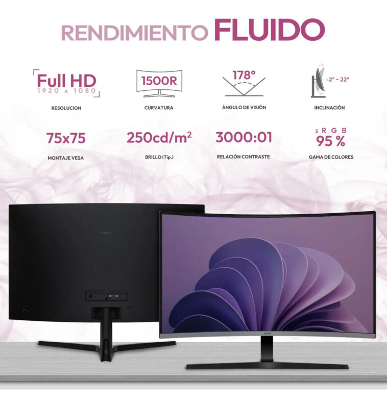 Monitor Curvo 32 SAMSUNG Essential S3 4ms 100Hz VA Full HD HDMI D-SUB_1