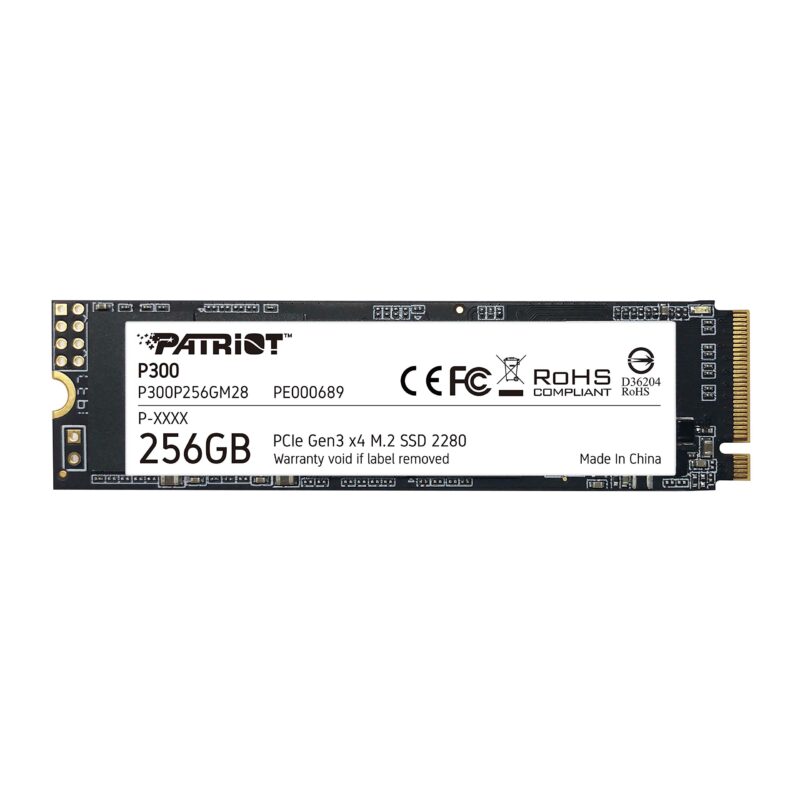 Patriot SSD P300 M. 2 2280 256 GB PCIe Gen3 x4 Lectura: 1700 MB Escritura: 1850 MB/S - P300P256GM28_0