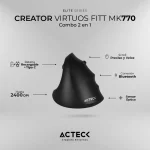Combo Acteck 2 En 1 Teclado Ergonomico Mouse Vertical 2.4 Color del mouse Negro Color del teclado Negro_2