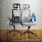 Silla De Oficina Flux Lite Ec313hr Hasta 100 Kg Inclin 120° - Marco Negro - Malla_4