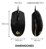 Mouse Gaming Logitech G203 Negro_11