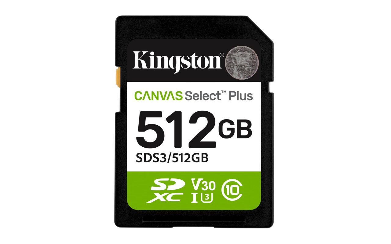 Kingston Tarjeta De Memoria SD, Canvas Select Plus Gen3, Capacidad: 512GB, Full HD, Clase 10, UHS-I, U3, V30, Lectura: 150MB/s, SKU: SDS3/512GB_0