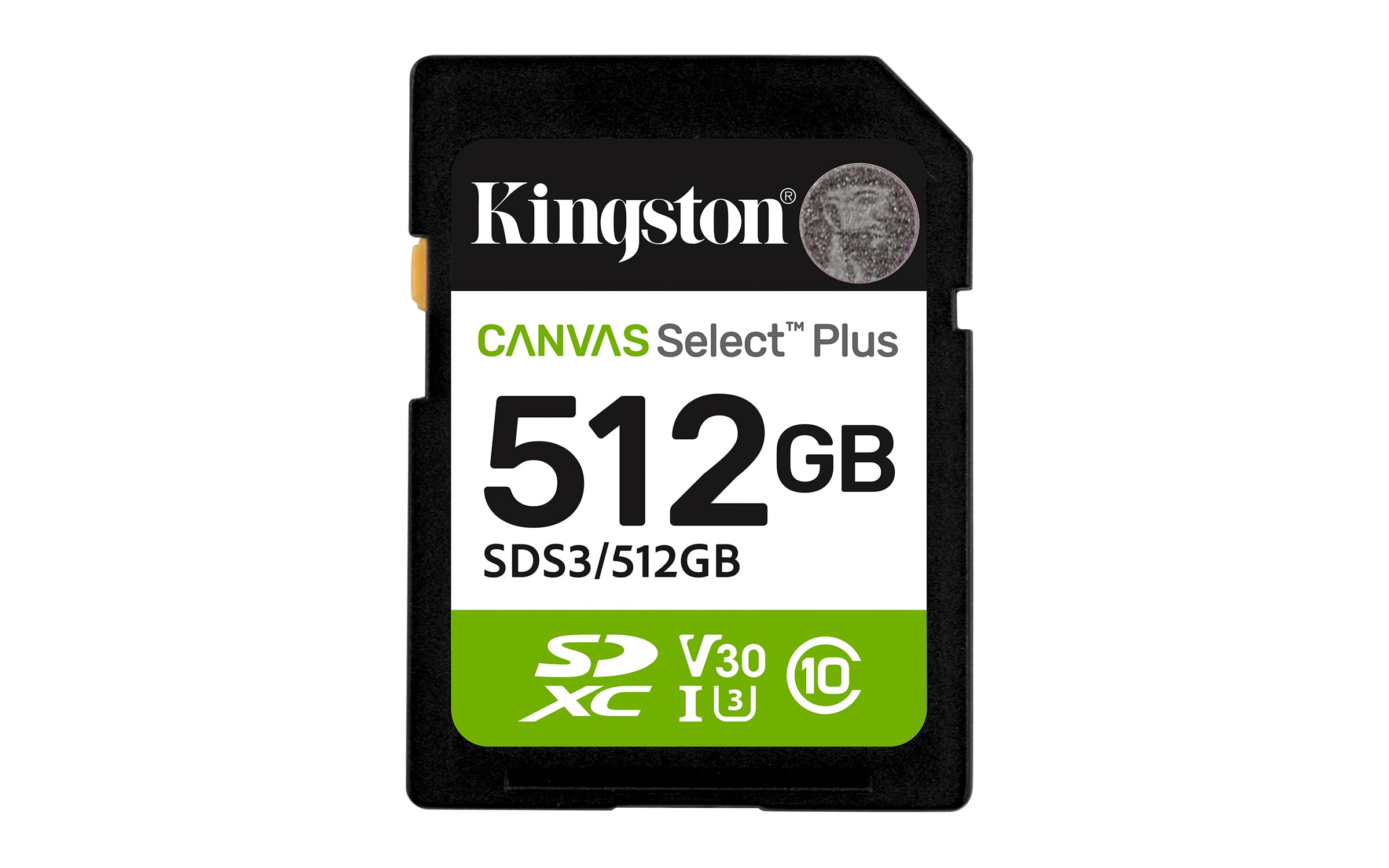 Kingston Tarjeta De Memoria SD, Canvas Select Plus Gen3, Capacidad: 512GB, Full HD, Clase 10, UHS-I, U3, V30, Lectura: 150MB/s, SKU: SDS3/512GB_0 Kingston Tarjeta De Memoria SD, Canvas Select Plus Gen3, Capacidad: 512GB, Full HD, Clase 10, UHS-I, U3, V30, Lectura: 150MB/s, SKU: SDS3/512GB_0