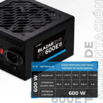 Fuente de Poder ATX Blazar Evo FT600E / 600W / 1xATX 20+4 + 1xATX12V 4+4 + 2xSATA + 2xMolex / 1xPCIe 6+2 / Advanced Negro_3