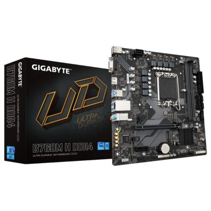 GIGABYTE B760M H DDR4 Motherboard - Soporta CPU Intel Core de 14ª generación, 6+1+1 Fases VRM Digital, hasta 3200MHz DDR4 (OC), 2xPCIe 4.0 M.2, GbE LAN, USB 3.2 Gen1_0